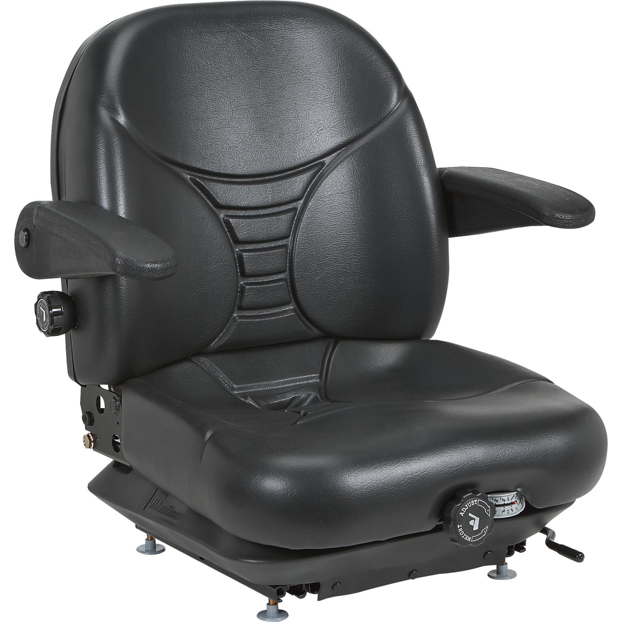 Milsco Highback Suspension Seat with Arm Rests — Black, Model# V-5300